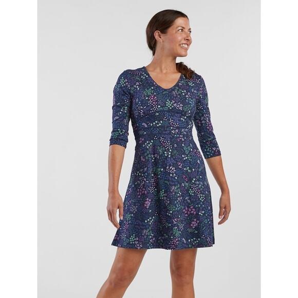 New Title Nine Dream Dress Wildwood Blue Floral Mini Dress XL - Picture 1 of 7